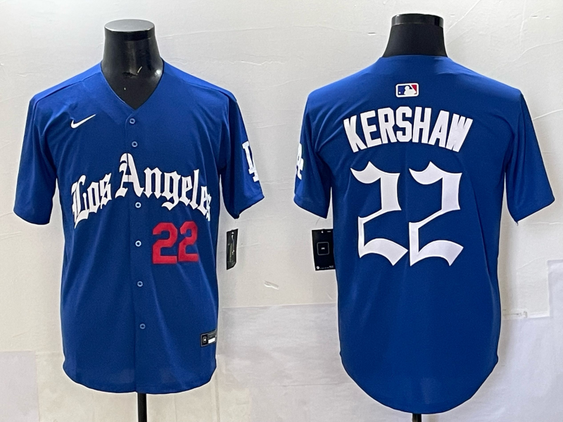 Men Los Angeles Dodgers #22 Kershaw Blue 2025 Nike MLB Jersey style 0013->los angeles dodgers->MLB Jersey